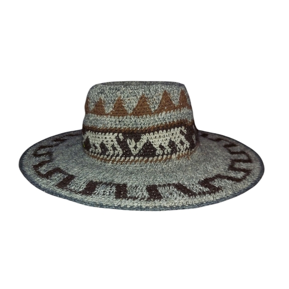 Very Cool Boho Hippie Handcrafted Wide Brim Hat Unisex - Picture 1 of 4